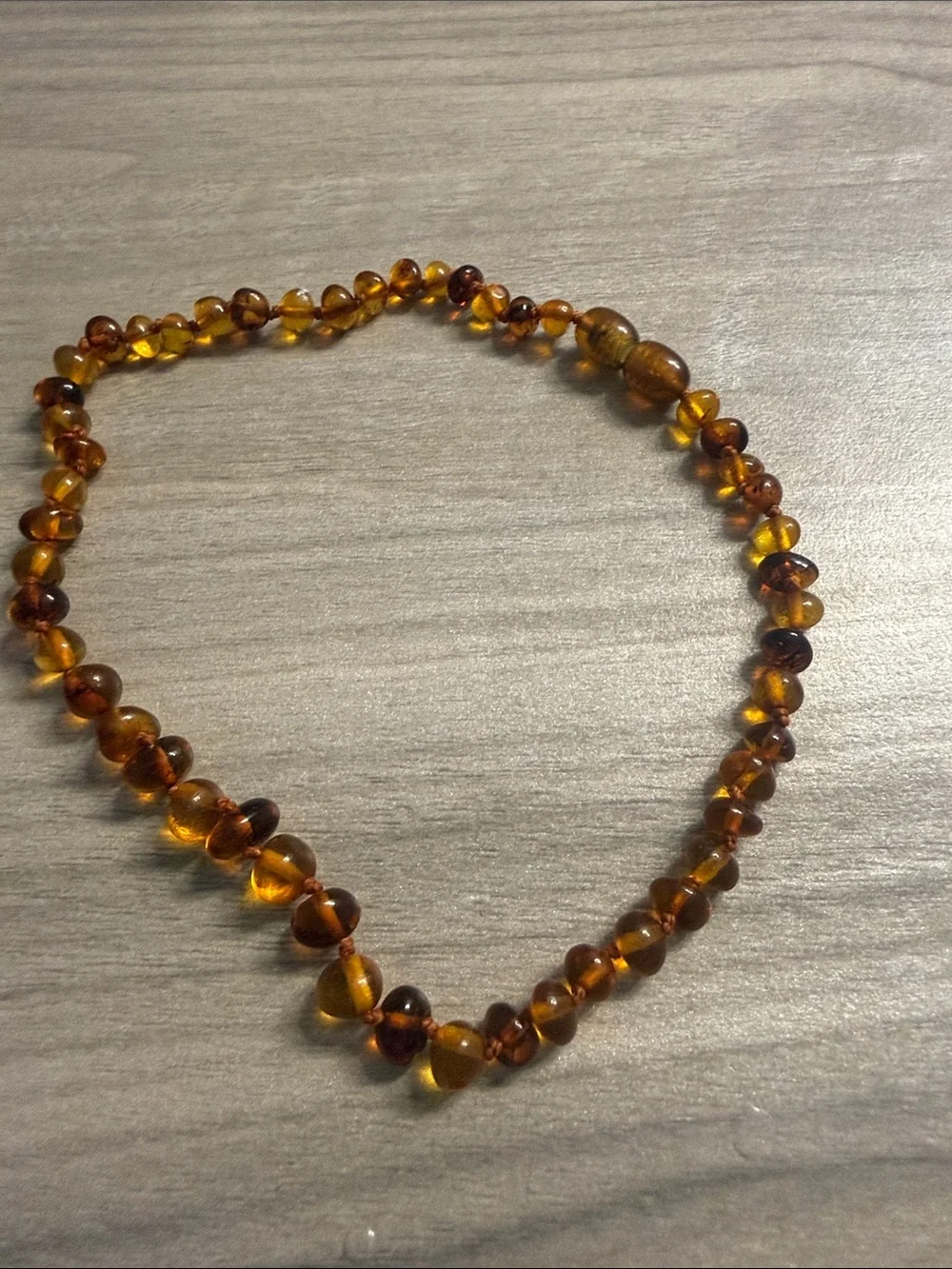 Amber Teething Necklace - Honey Brown